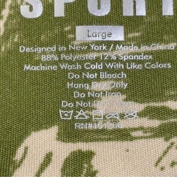 Nicole Miller Legging Mesh Pocket and Lower Green and Beige Large - Picture 3 of 6